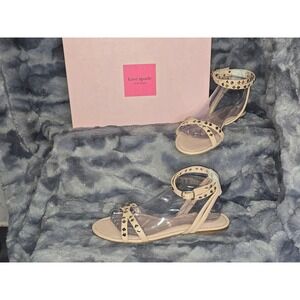 NWB Kate Spade Liz Pale Vellum Metallic Nappa Studded pinkish Sandals SZ‎ 8